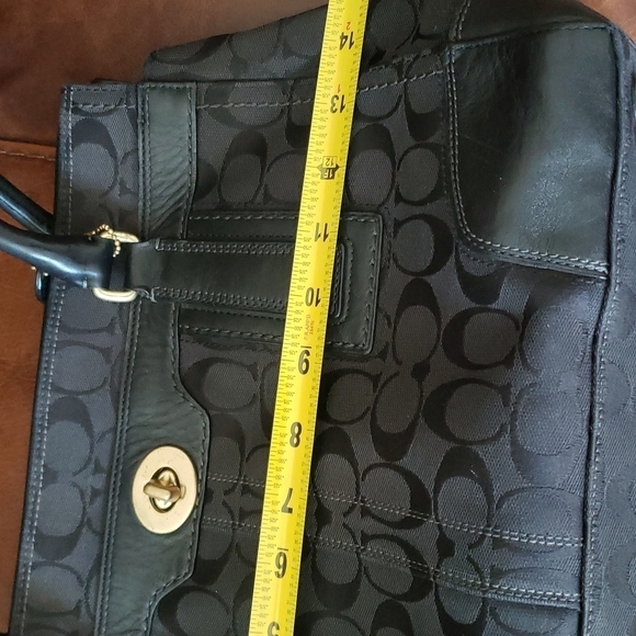 COACH 11063 Hampton Signature Black Canvas Carryall Tote - Picture 15 of 16